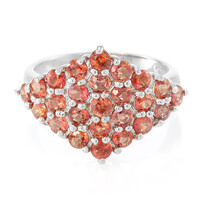 Bague en argent et Rubis rouge du soir