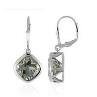 Boucles d'oreilles en argent et Améthyste verte