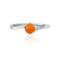 Bague en argent et Opale orange d'Éthiopie