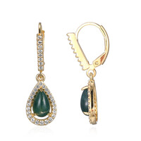 Boucles d'oreilles en argent et Agate verte