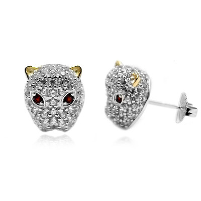 Boucles d'oreilles en argent et Grenat du Mozambique