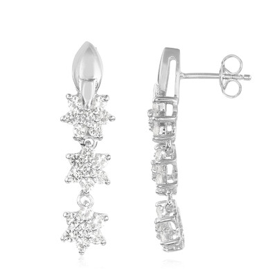 Boucles d'oreilles en argent et Topaze blanche