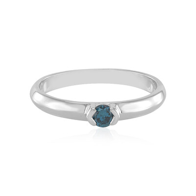 Bague en or et Diamant SI1 bleu