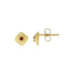Boucles d'oreilles en argent et Diamant rouge I2