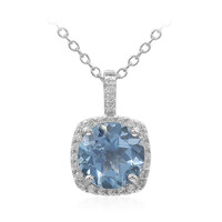 Collier en argent et Topaze bleu ciel
