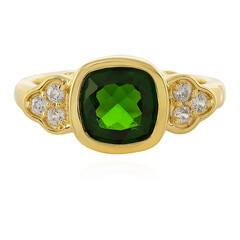 Bague en argent et Diopside de Russie
