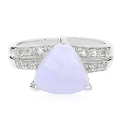 Bague en argent et Agate zonée bleue