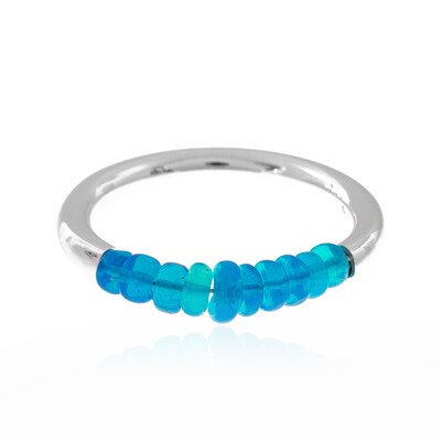 Bague en argent et Opale bleue d'Éthiopie (Maigold Kreativ)