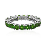 Bague en argent et Diopside de Russie