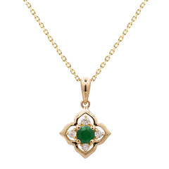 Collier en or et Emeraude de Zambie AAA (CIRARI)