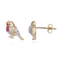 Boucles d'oreilles en argent et Rubis