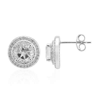 Boucles d'oreilles en argent et Topaze blanche
