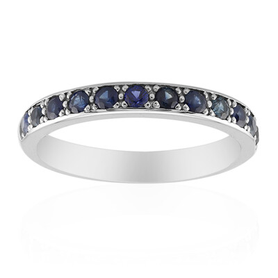 Bague en argent et Saphir bleu