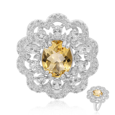 Bague en argent et Citrine