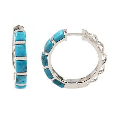 Boucles d'oreilles en argent et Turquoise bleue de Mohavie (Faszination Türkis)
