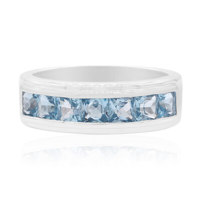 Bague en argent et Topaze bleu Suisse