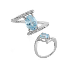 Bague en argent et Topaze bleu ciel