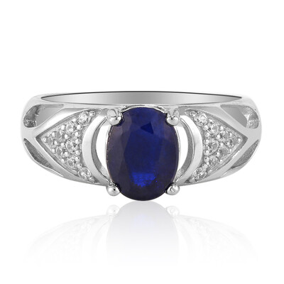 Bague en argent et Spinelle bleu roi