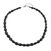 Collier en argent et Diopside étoilé d'Inde