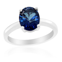 Bague en argent et Topaze bleu roi