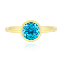 Bague en or et Topaze bleu Suisse