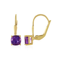 Boucles d'oreilles en argent et Améthyste de Zambie