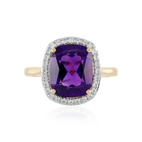 Bague en or et Améthyste de Zambie