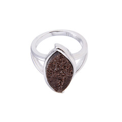 Bague en argent et Bois fossilisé de Zwenkau