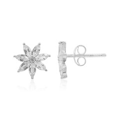 Boucles d'oreilles en argent et Topaze blanche