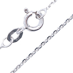 Or blanc 375/1000 - Chaîne maille forçat - 45cm - 2,3 g