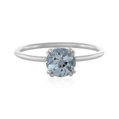 Bague en platine et Aigue-marine