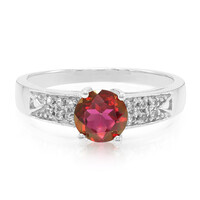Bague en argent et Topaze Cerise