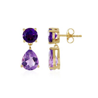 Boucles d'oreilles en argent et Améthyste Rose de France