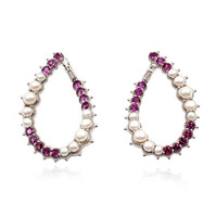 Boucles d'oreilles en argent et Grenat Rhodolite (Dallas Prince Designs)