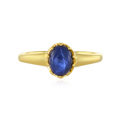 Bague en argent et Saphir étoilé bleu