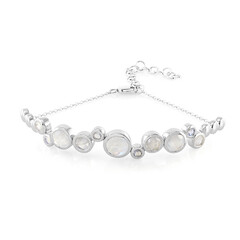 Bracelet en argent et Pierre de Lune arc-en-ciel (KM by Juwelo)