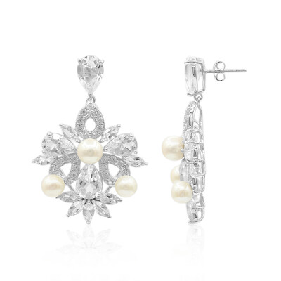 Boucles d'oreilles en argent et Topaze blanche