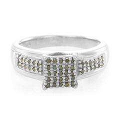 Bague en argent et Diamant vert émeraude