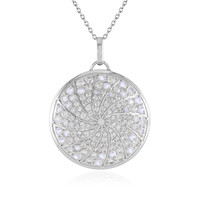 Collier en argent et Pierre de lune bleue (KM by Juwelo)