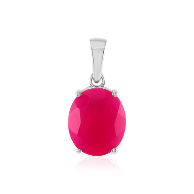 Pendentif en argent et Calcedoine framboise