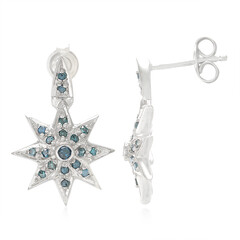 Boucles d'oreilles en argent et Diamant fantaisie