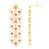 Boucles d'oreilles en or et Saphir Padparadscha non chauffé (AMAYANI)