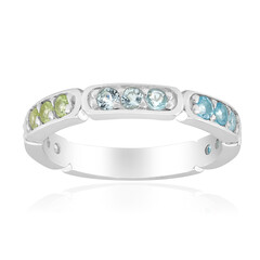 Bague en argent et Topaze blanche