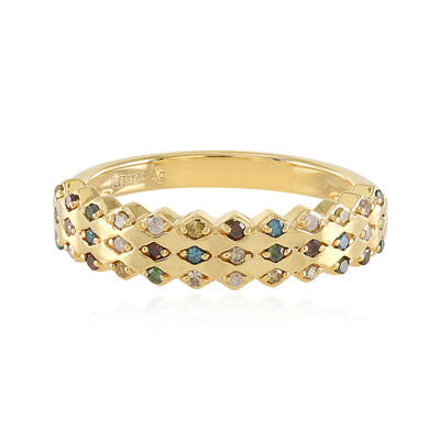Bague en argent et Diamant bleu I3