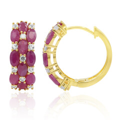 Boucles d'oreilles en argent et Rubis de Birmanie