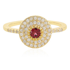 Bague en argent et Spinelle rouge noble