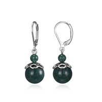 Boucles d'oreilles en argent et Agate mousse