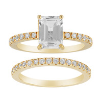 Bague en argent et Topaze blanche