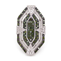Bague en argent et Diamant vert