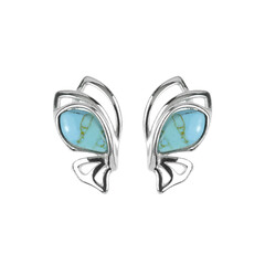 Boucles d'oreilles en argent et Turquoise